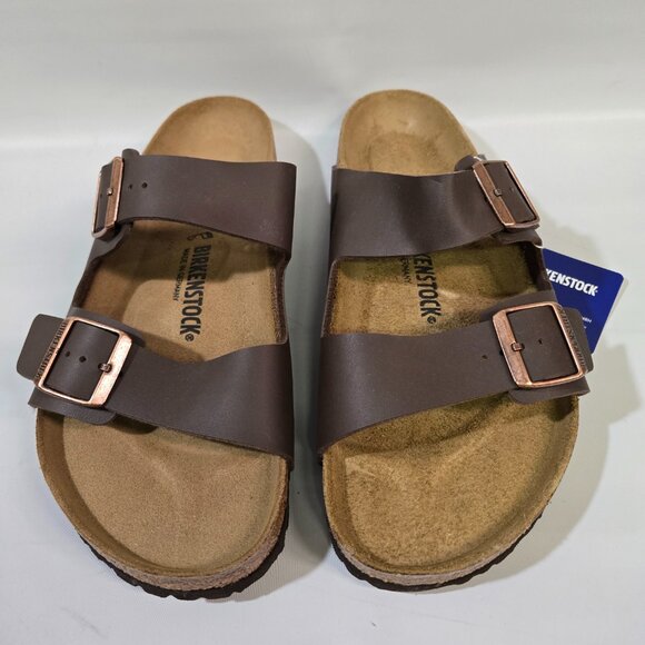 Birkenstock Arizona BS Brown Birko Flor Sandals Men 12 Women 14 NIB EU 45 ($117) main image 6